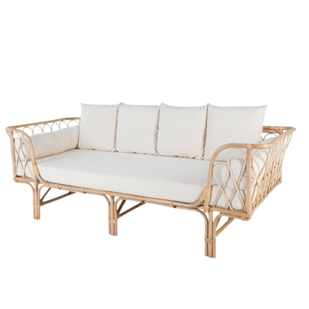 Banquette en rotin avec