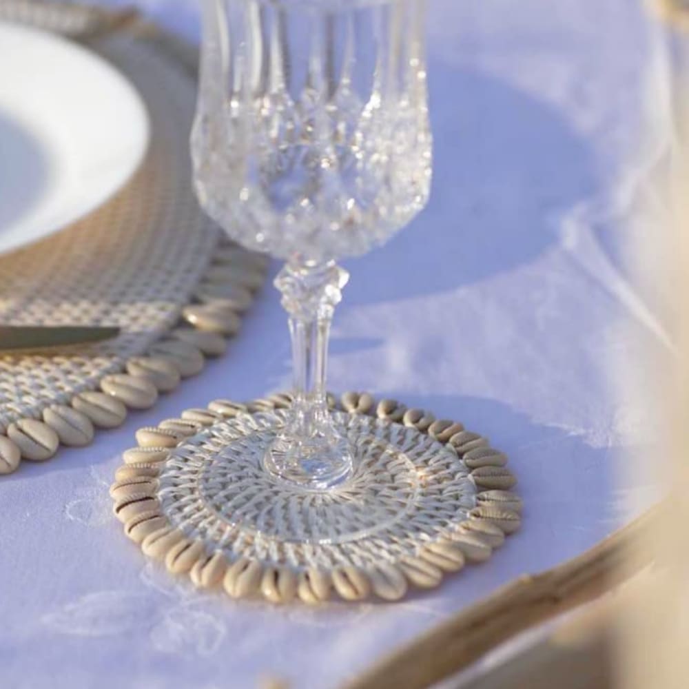 Lot de 4 dessous de verre en coquillages en blanc - Maisons du Monde