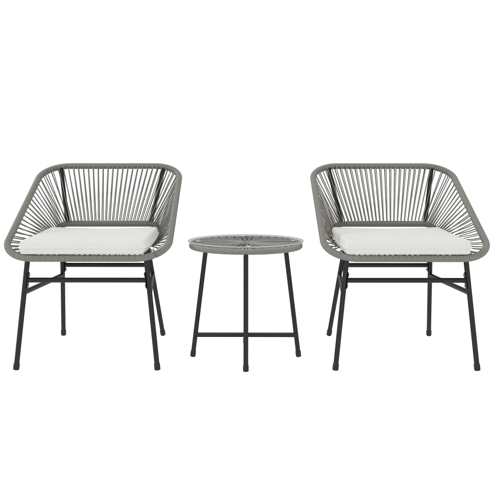Salon de jardin 3 pièces bistro avec table et 2 fauteuils