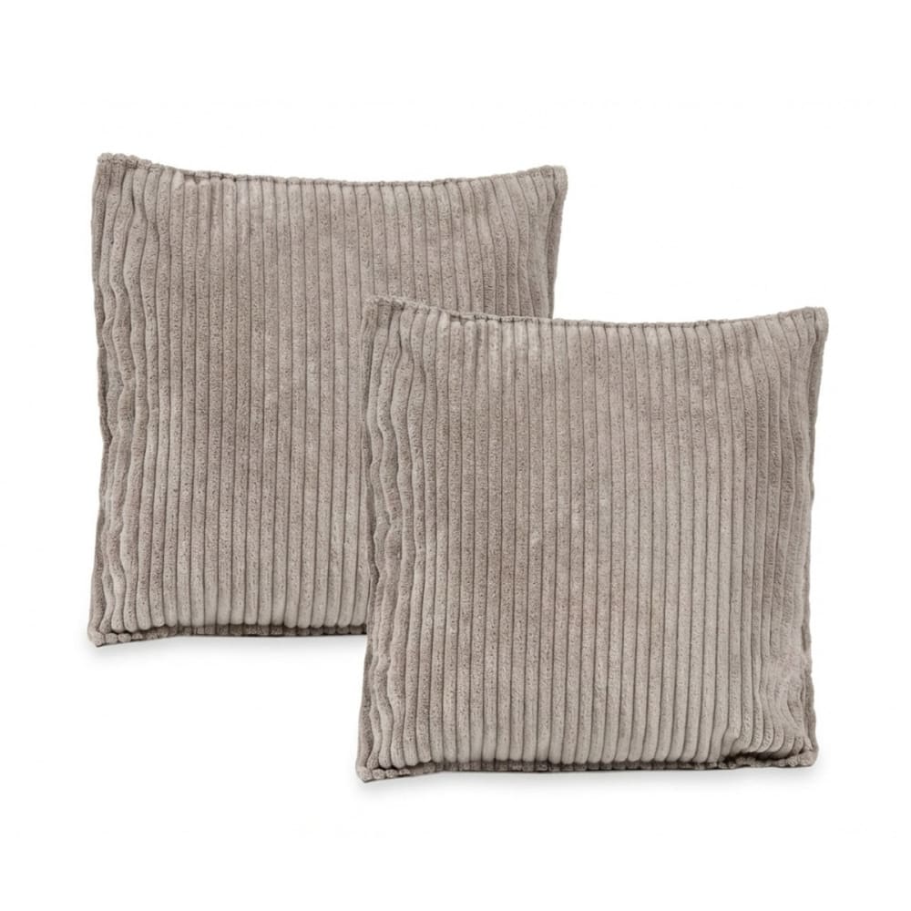 lot de 2 coussins velours - gris