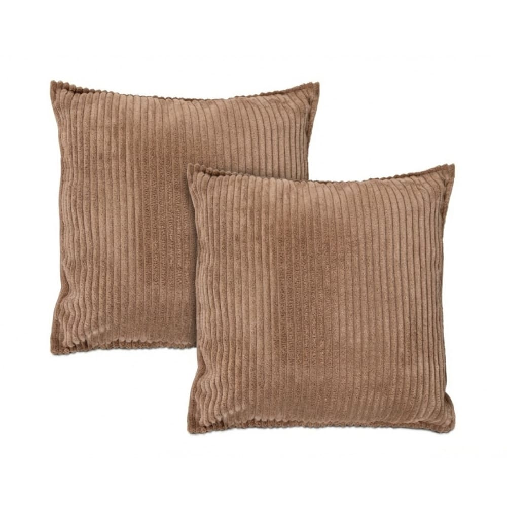 Lot de 2 coussins velours - marron
