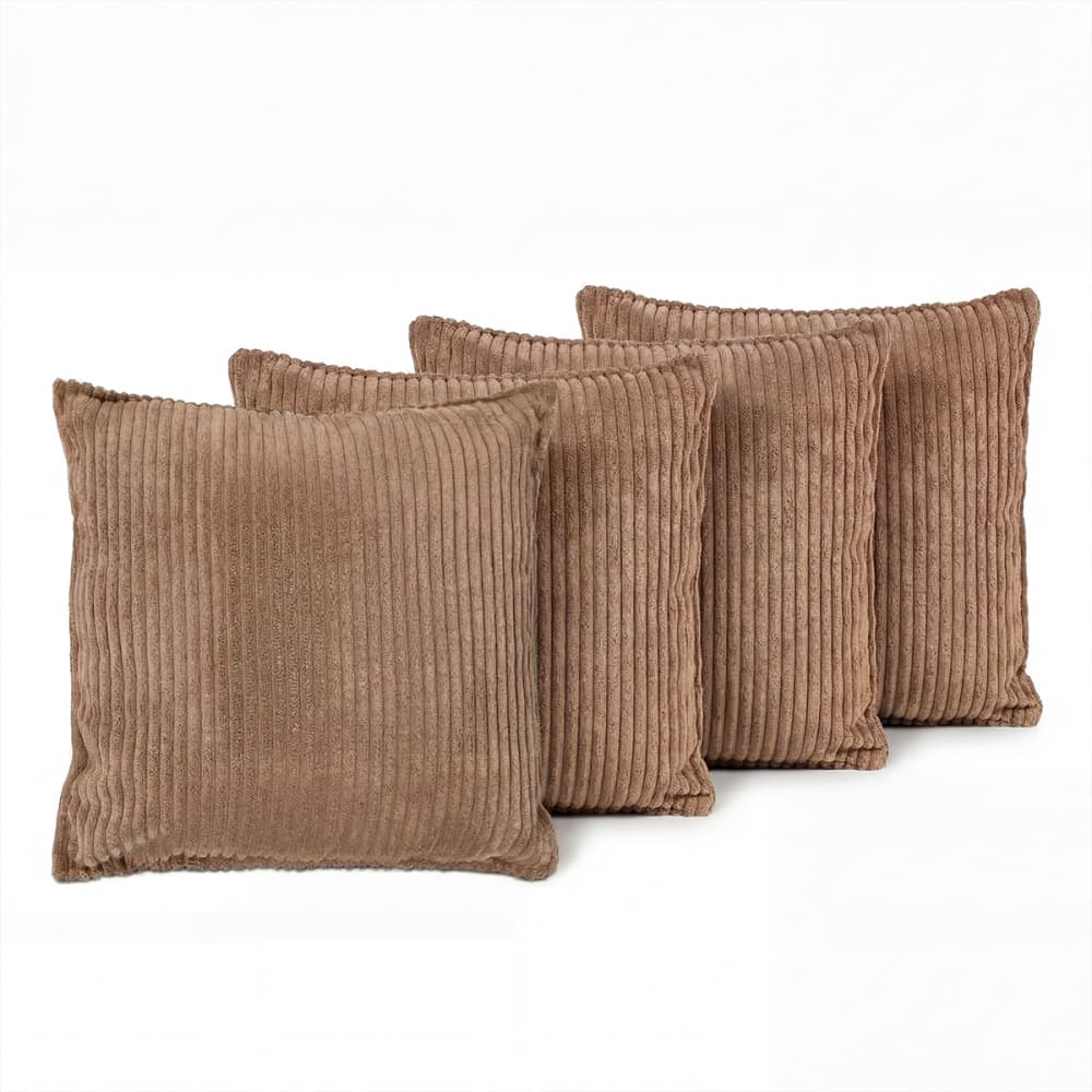 Lot de 4 coussins velours - marron