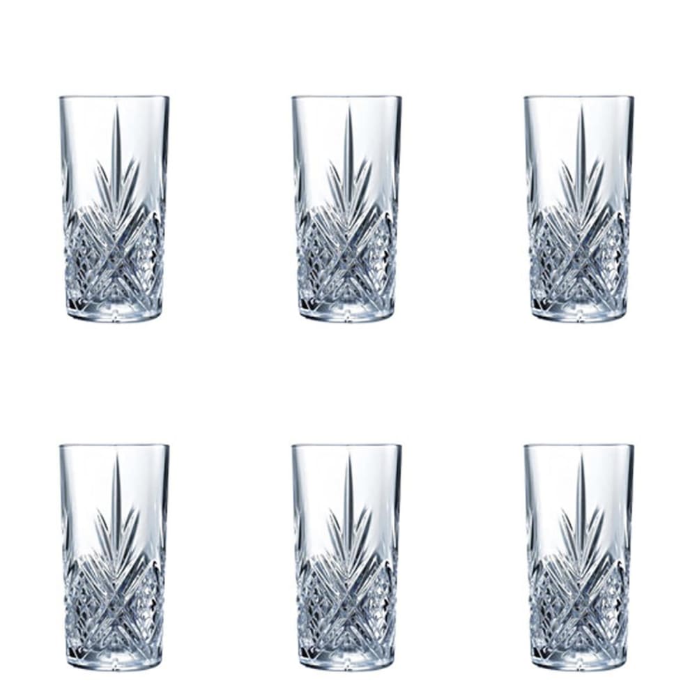 6 vasos de base alta 28 cl vidrio de alta transparencia transparente
