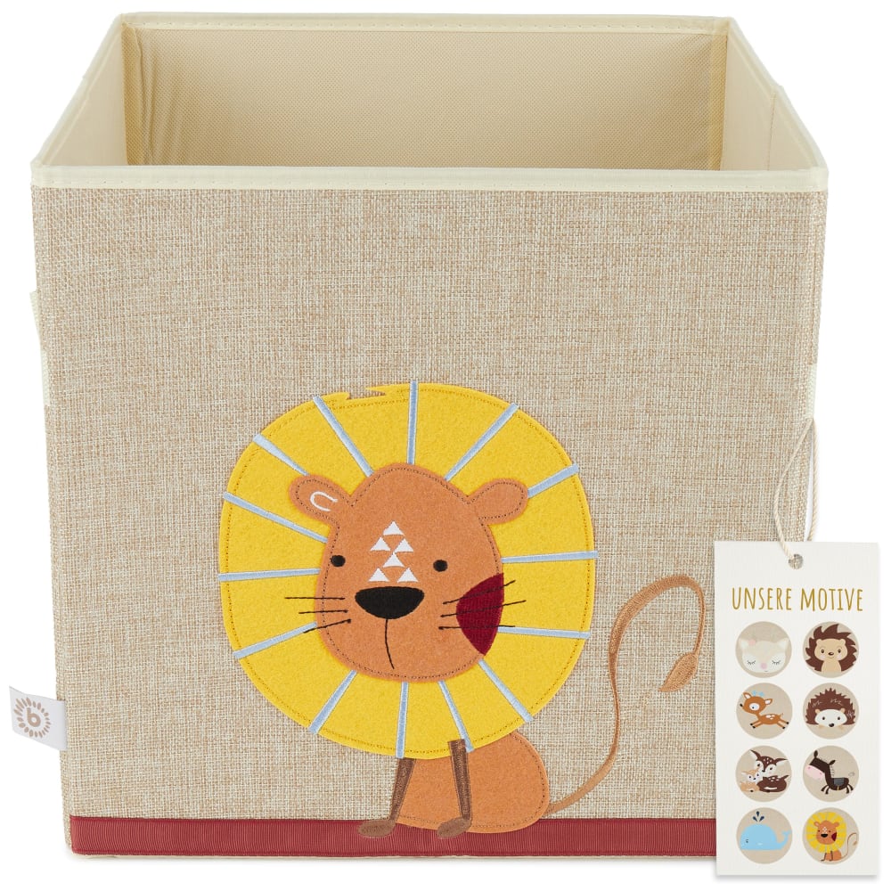 Coffre à jouets en tissu pliable motif lion Coffre à jouets en tissu pliable motif lion