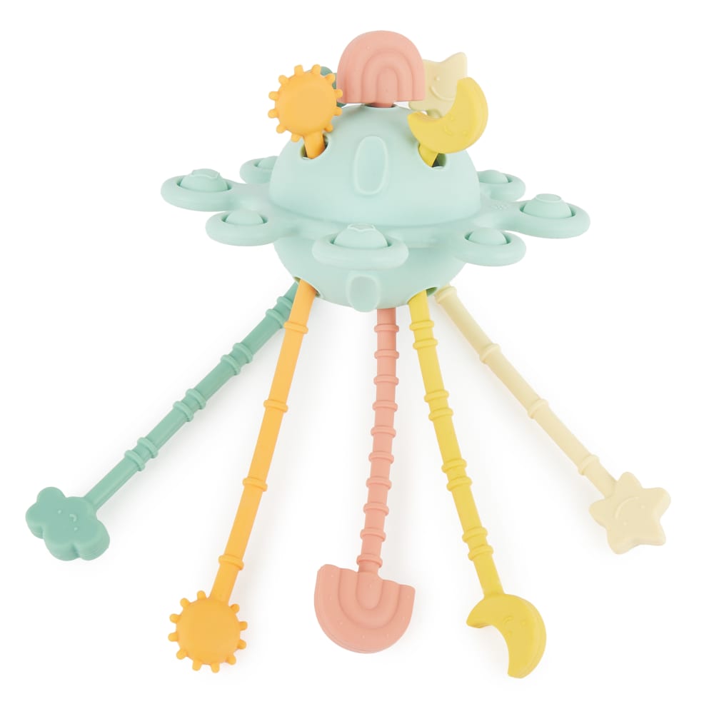 Bieco - Jouet bébé ufo en silicone eucalyptus