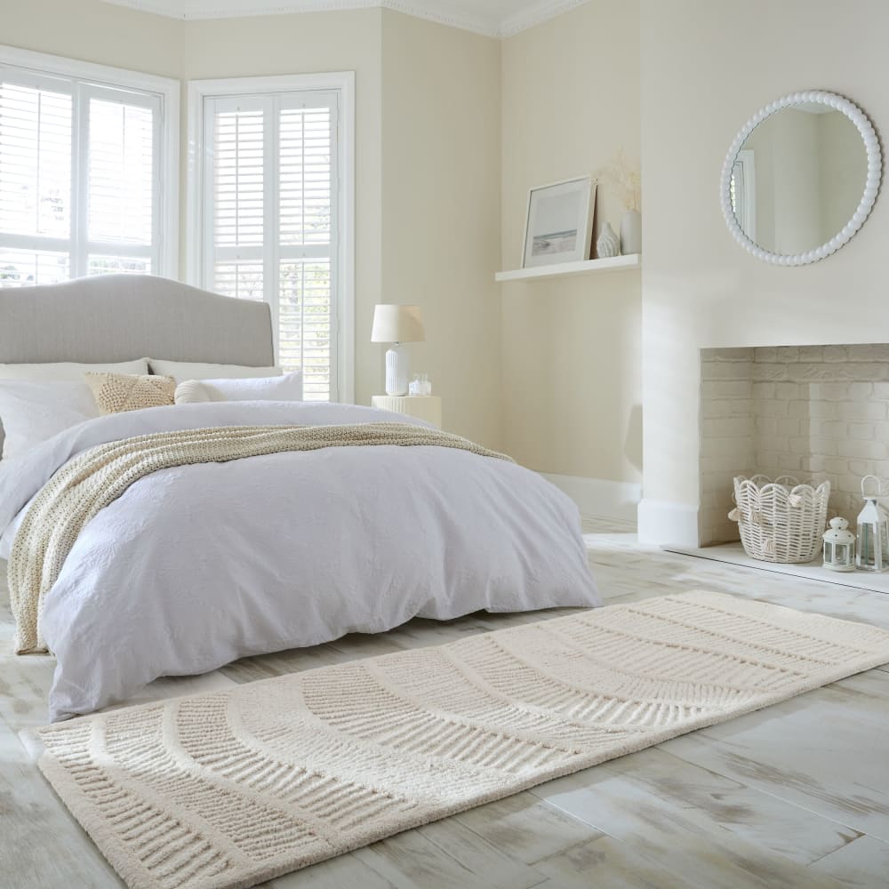 Tapis de couloir en laine blanche 80x300cm — vue 3