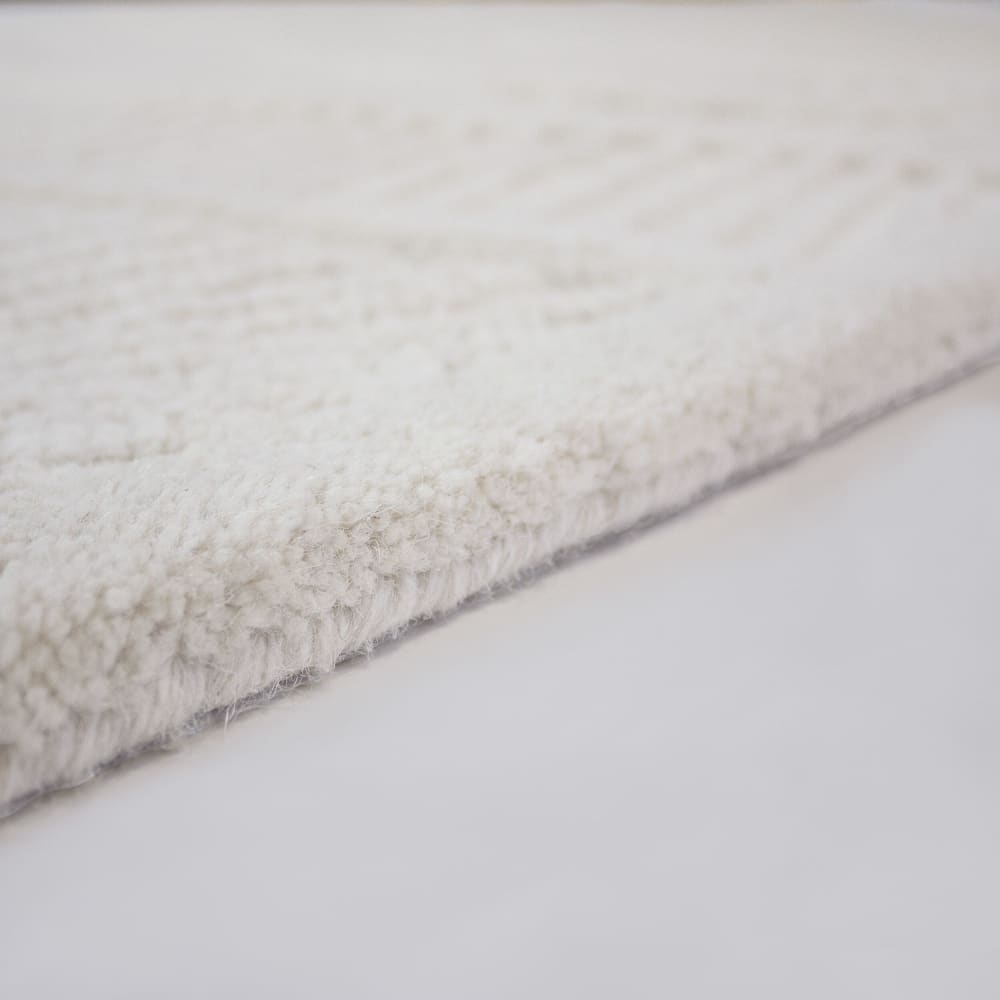Tapis de couloir en laine blanche 80x300cm — vue 4