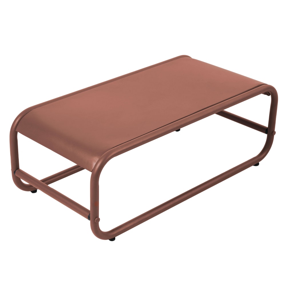 Table basse de jardin en métal 85x40x30 cm terracotta