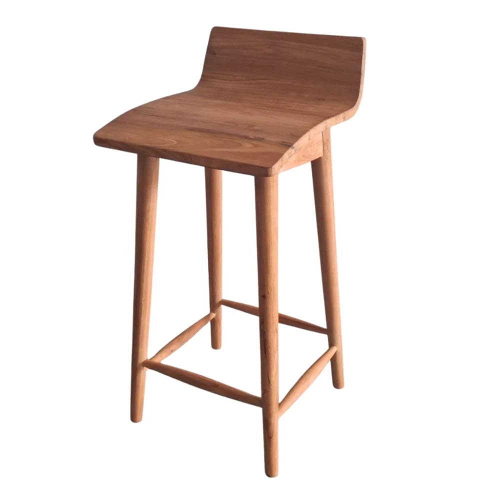 Tabouret de bar en teck recyclé