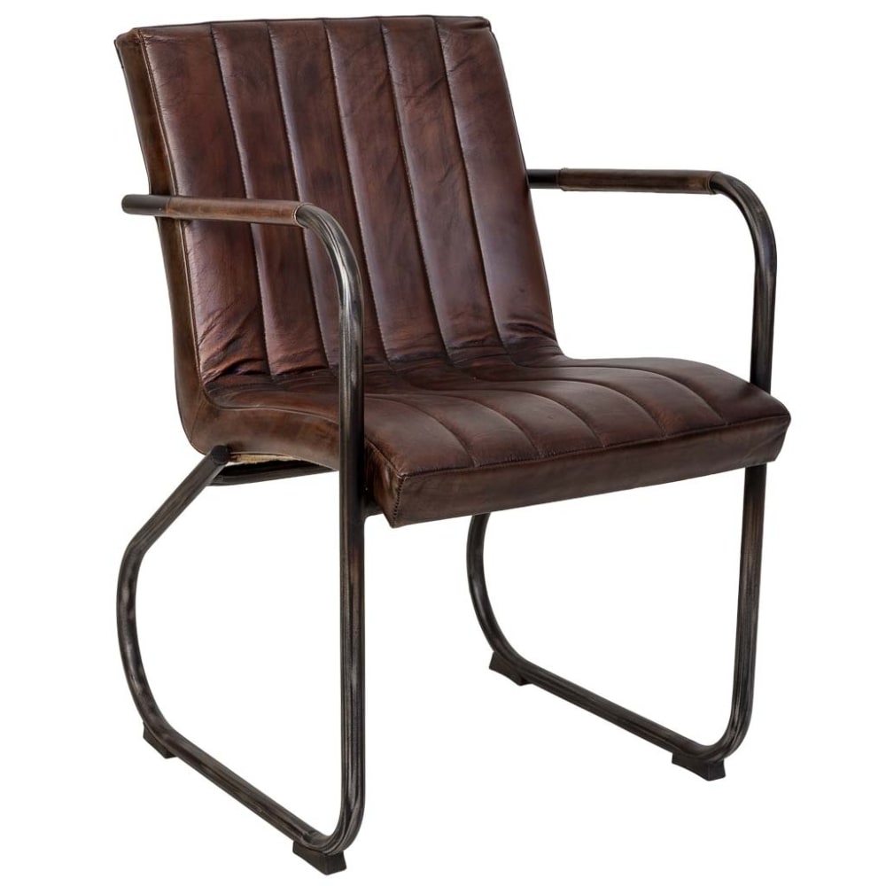 Wanderlust deco Ledersessel 50x56x87h cm, Braun style industrial Braun Leder