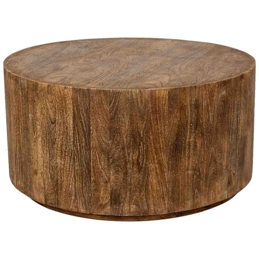 Table basse ronde en bois brun 95x95x48 cm (h)