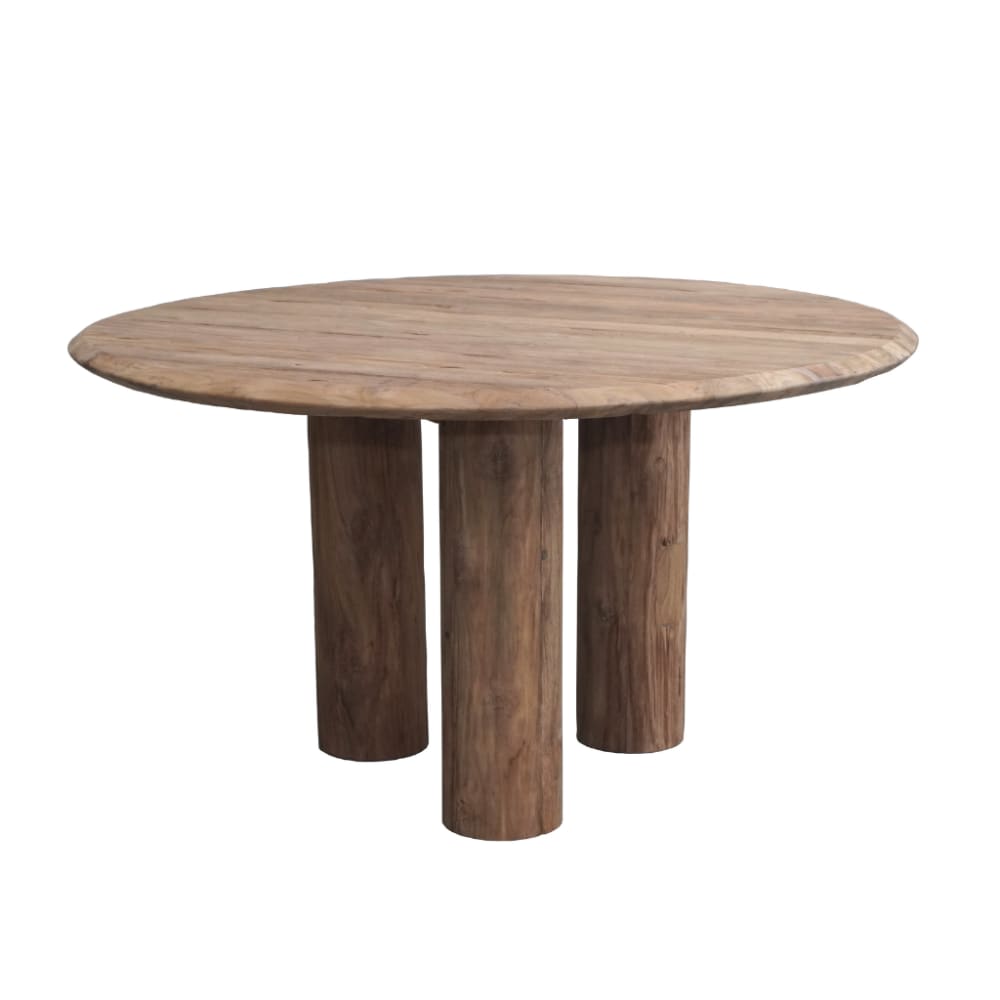 Table ronde avec pieds - teck