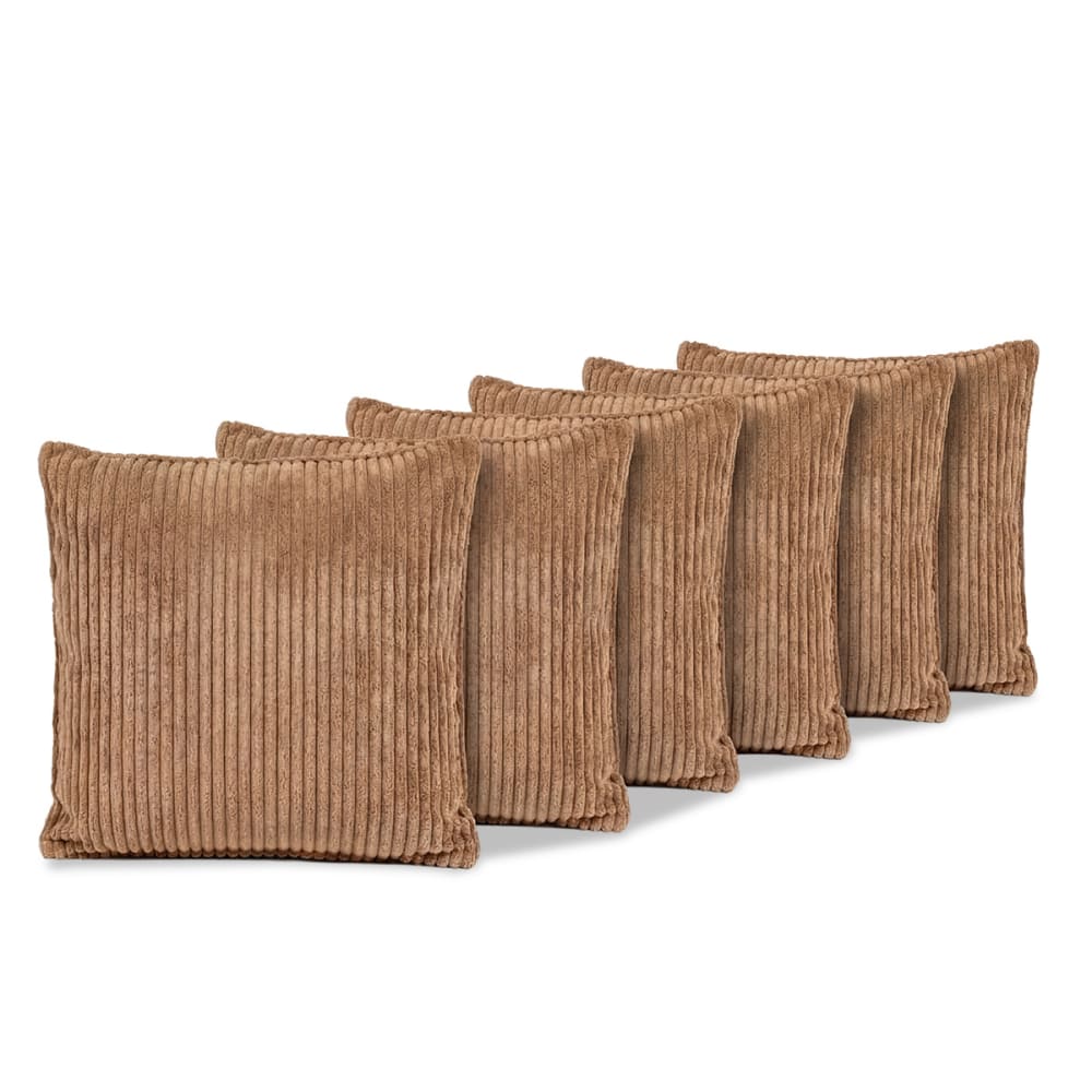 Lot de 6 coussins velours - marron