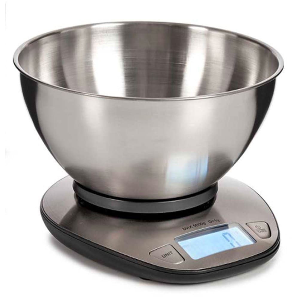 WADIGA Balance de cuisine num&eacute;rique en m&eacute;tal 5 kg (22 x 13 x 22 cm)