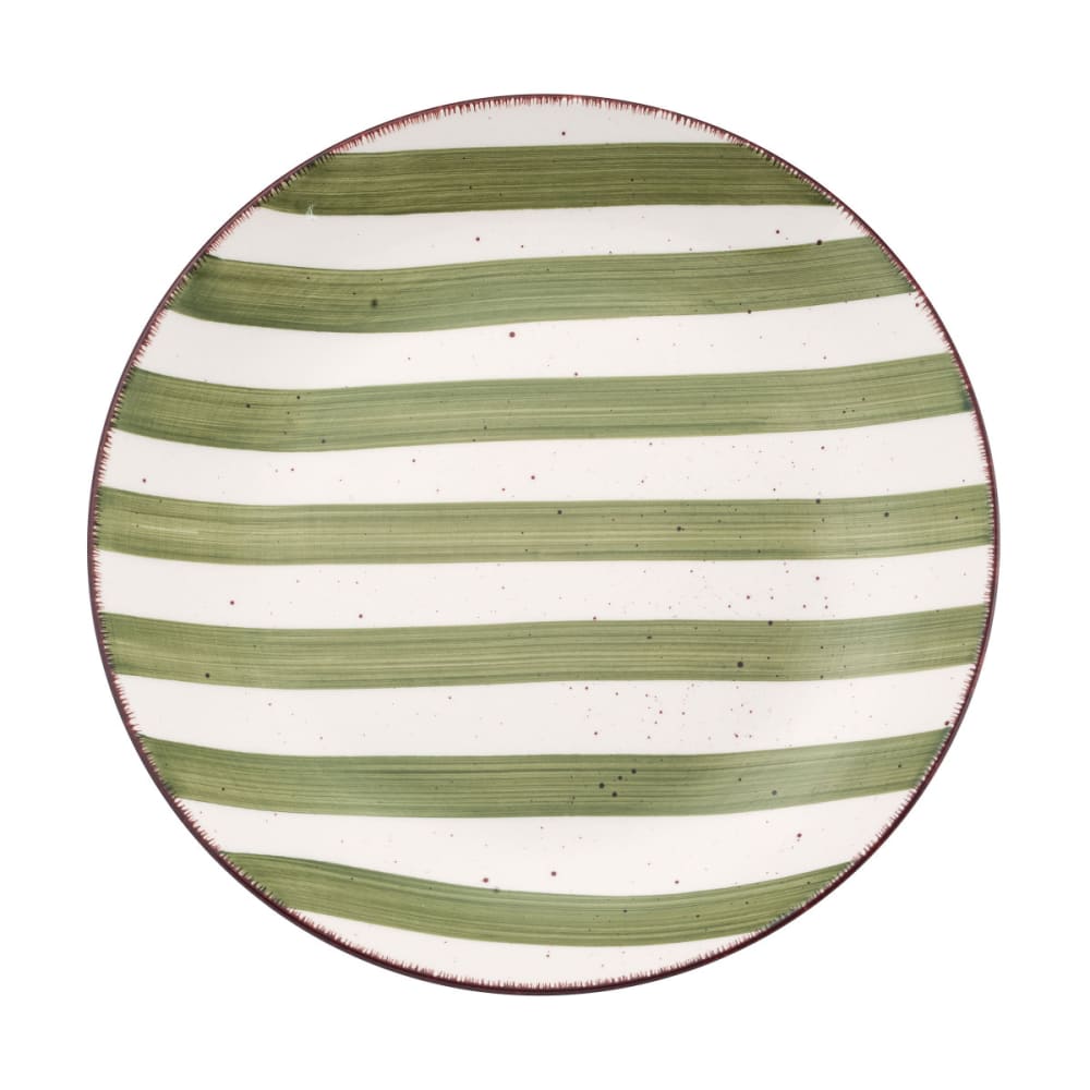 Assiettes plates en faïence vert