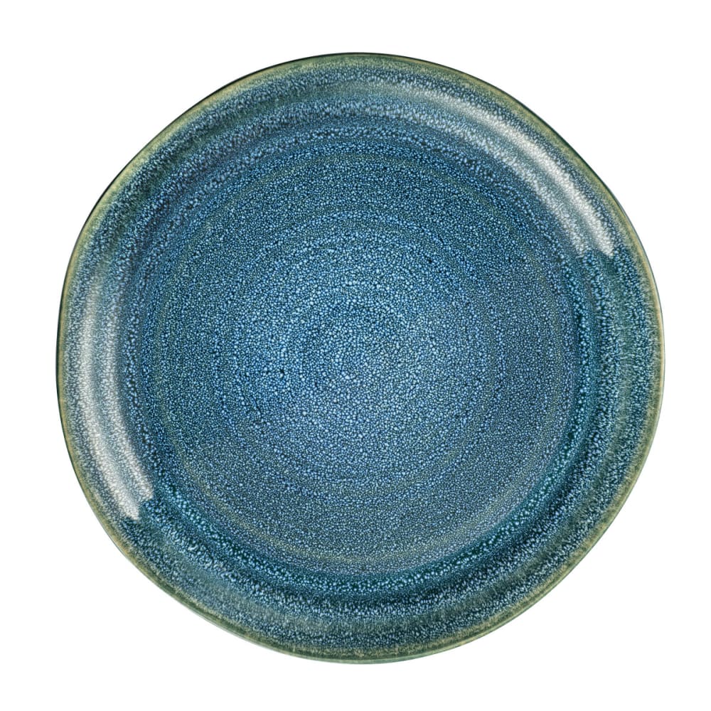Assiette plate en grès - bleu