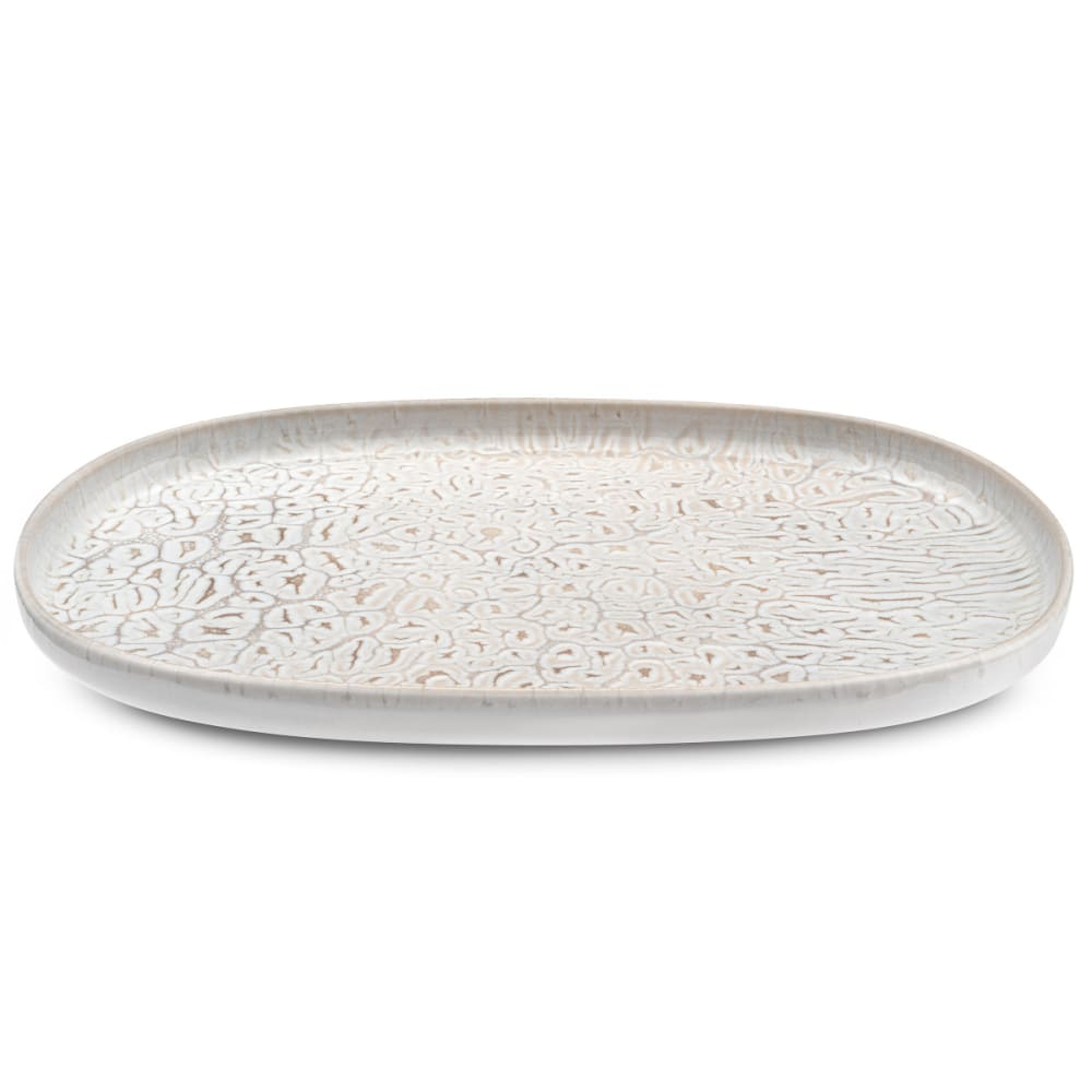 Medard de Noblat Explore – 4 ovale Teller für Steak oder Burger Beige Steingut