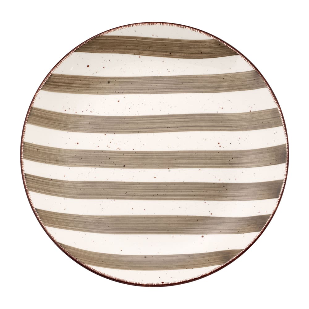 Assiettes plates en faïence marron