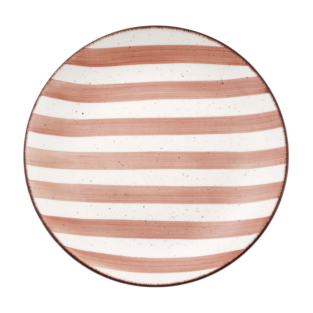 Assiettes plates en faïence rose