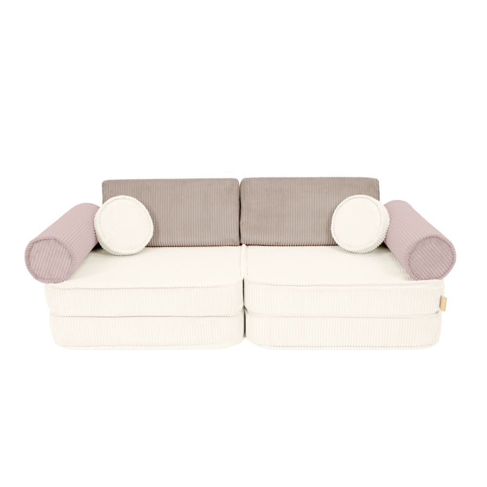 Canapé enfant modulable 160 cm velours latte 8 pcs