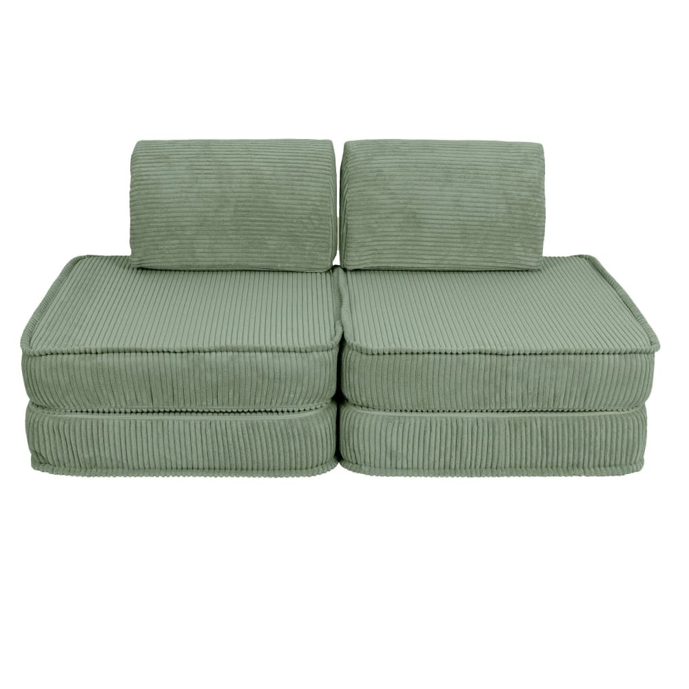 Canapé enfant modulable 120 cm velours 4 pcs, vert olive