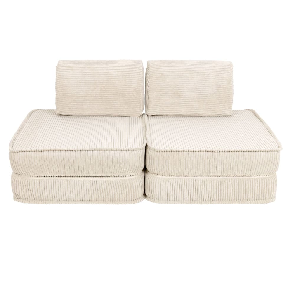 Canapé enfant modulable 120 cm velours 4 pcs, vanille