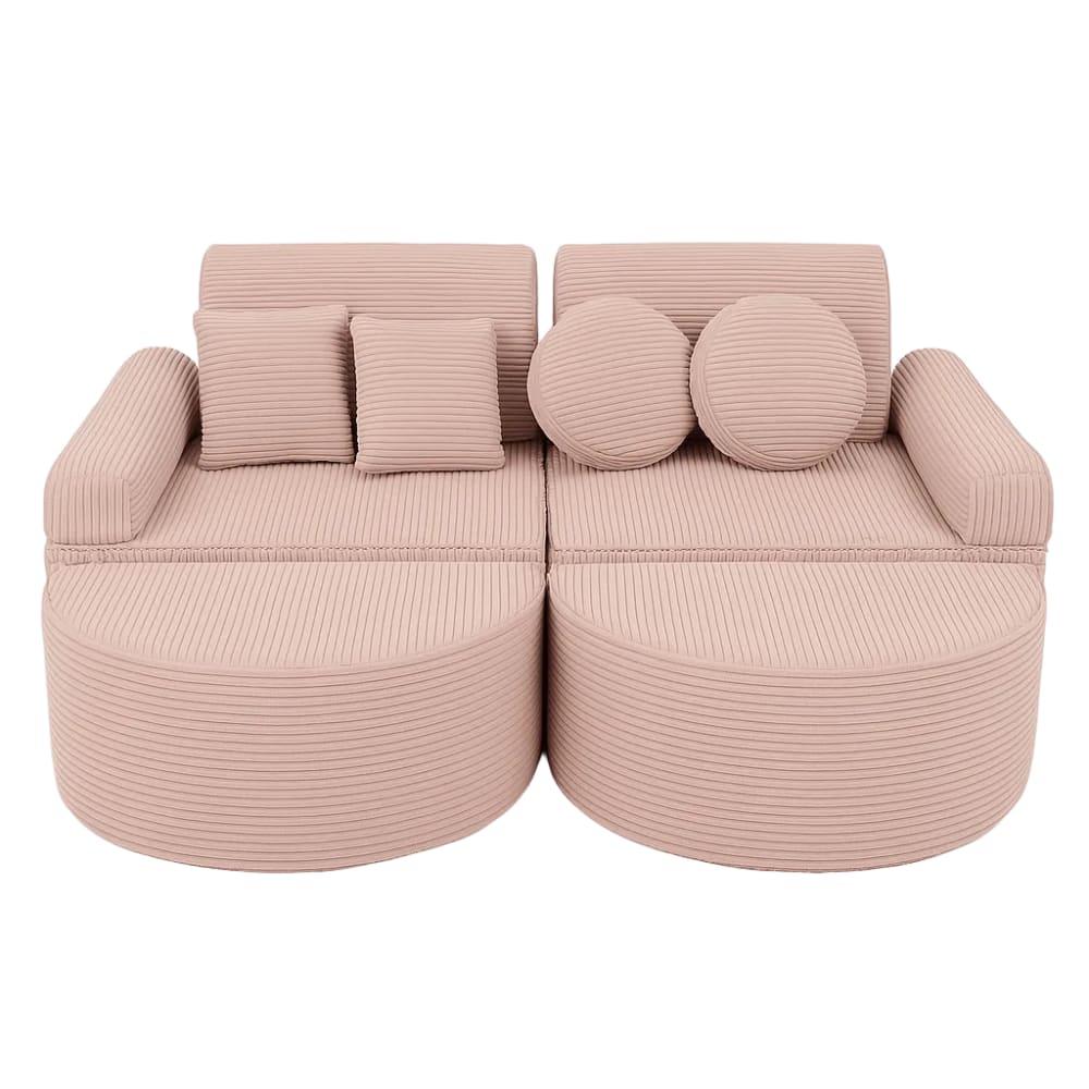 Canapé enfant modulable 120 cm velours 12 pcs, rose Canapé enfant modulable 120 cm velours 12 pcs, rose