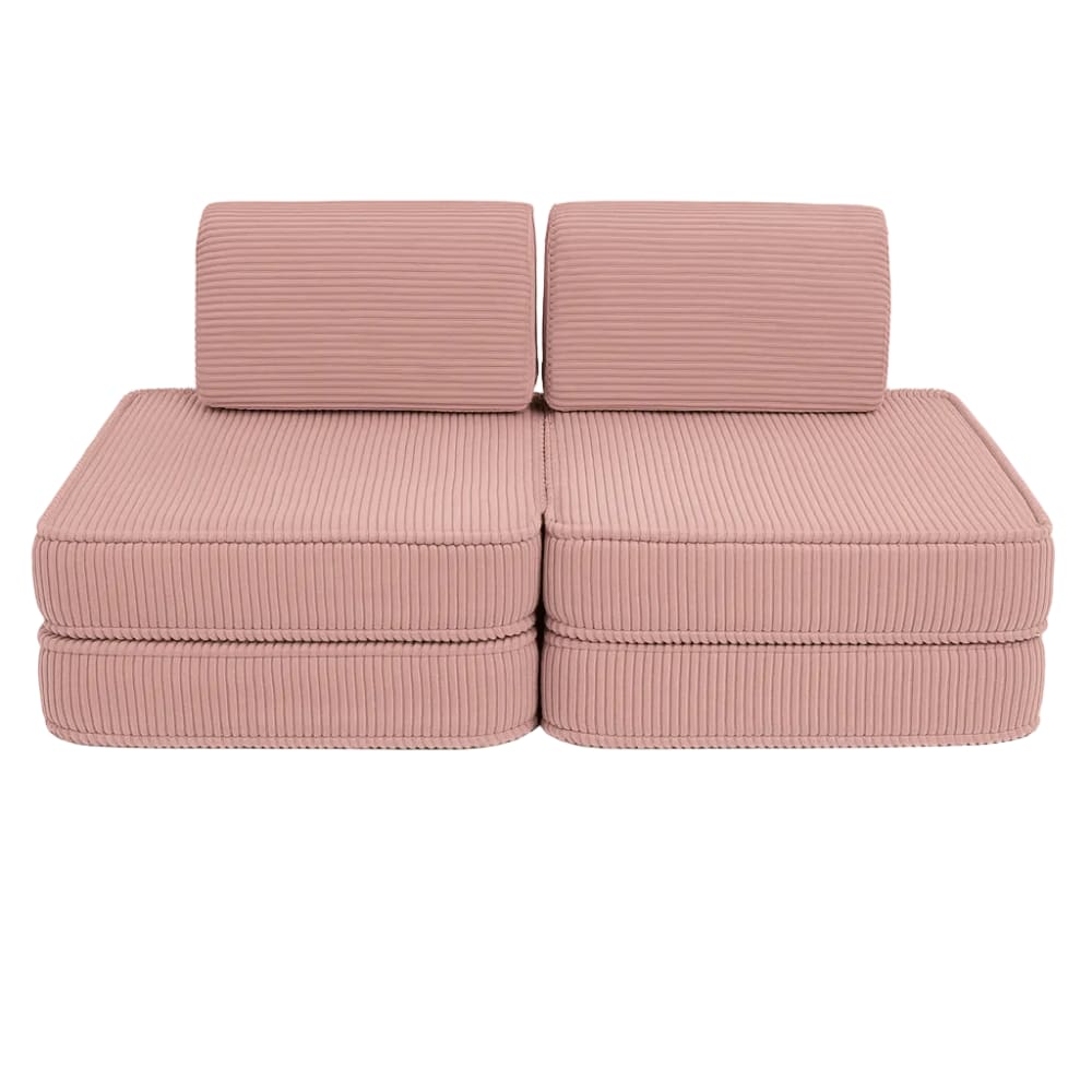 Canapé enfant modulable 120 cm velours 4 pcs, rose