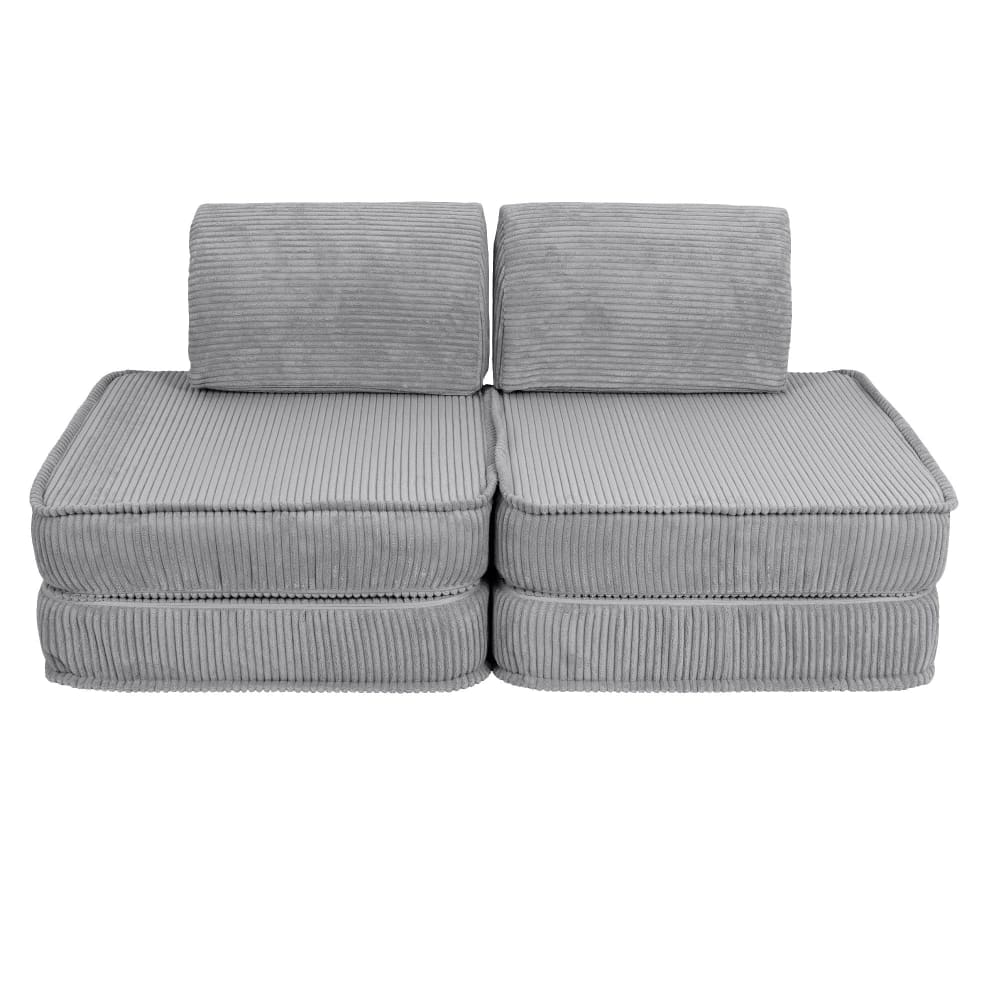 Canapé enfant modulable 120 cm velours 4 pcs, gris Canapé enfant modulable 120 cm velours 4 pcs, gris