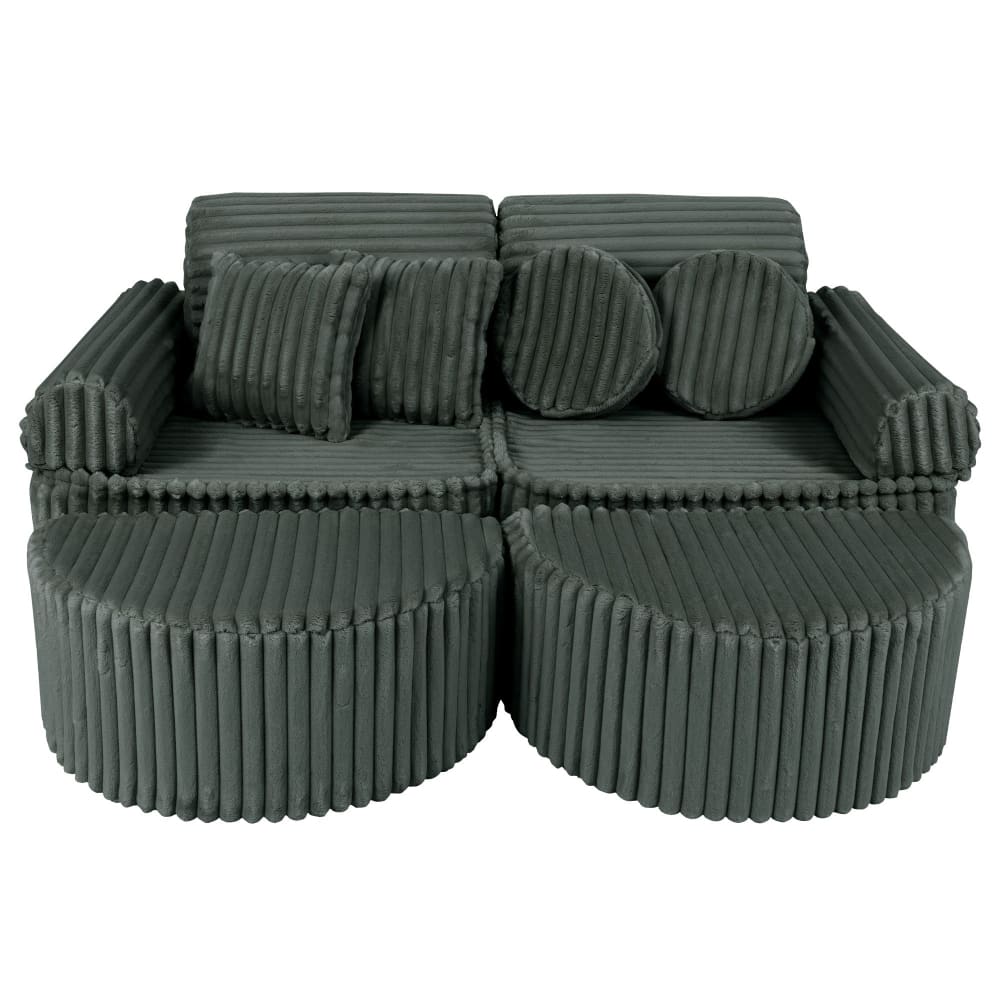 Canapé modulable enfant en velours côtelé 12 pcs