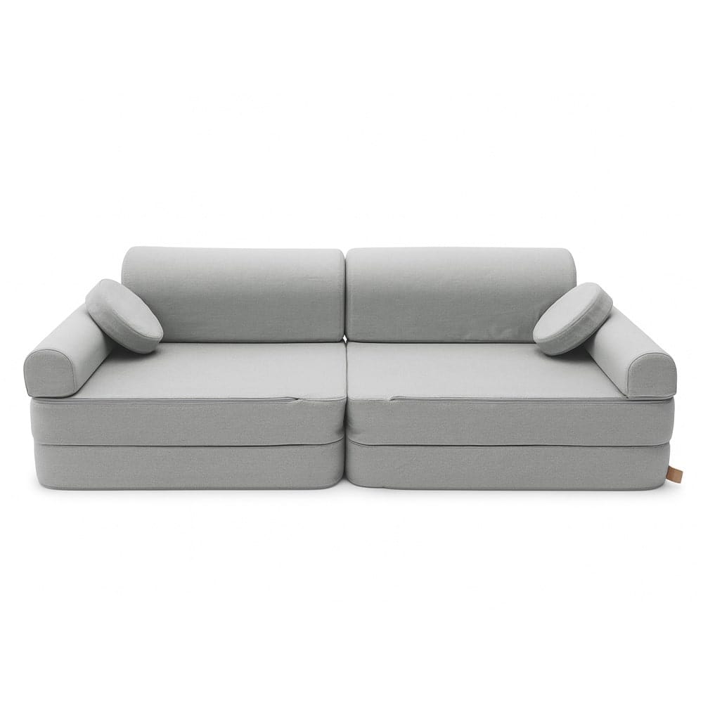 Canapé modulable enfant 160 cm en toile déperlante uv, gris