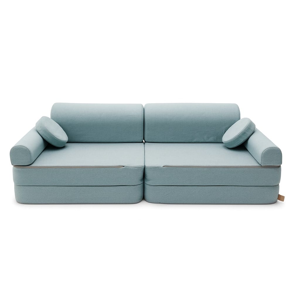 Canapé modulable enfant 160 cm en toile déperlante uv, turquoise