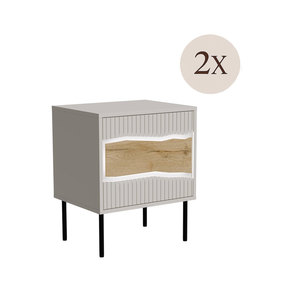 chevet en bois beige