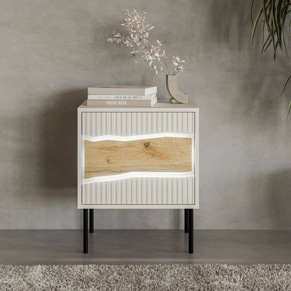 Chevet en bois beige 50x40x62h cm