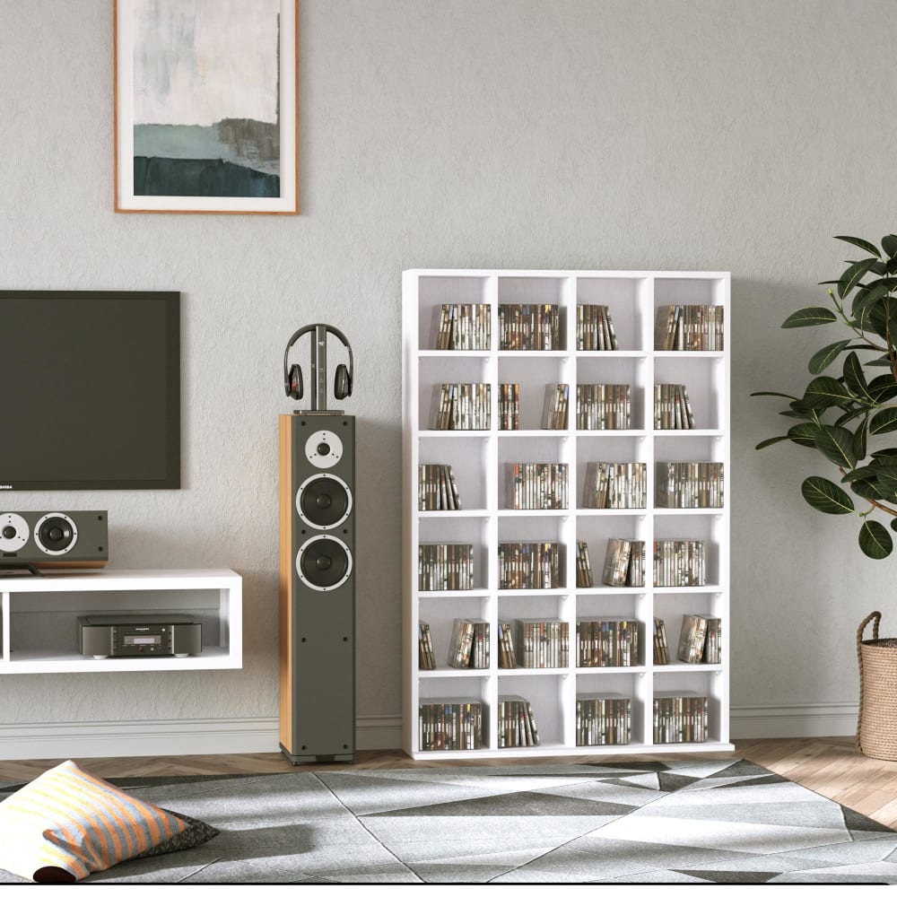 24-Fach-Multimedia-Aufbewahrungsmöbel Weißholz - Maisons Du Monde