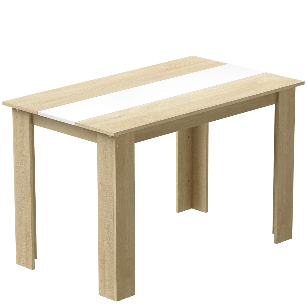 Table à manger rectangulaire 6 personnes effet bois chêne