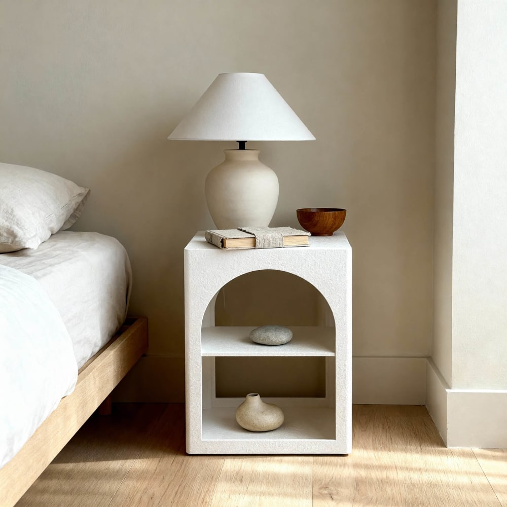 Nachttisch beistelltisch für wohnzimmer aus mdf weiß 55x40x30 -