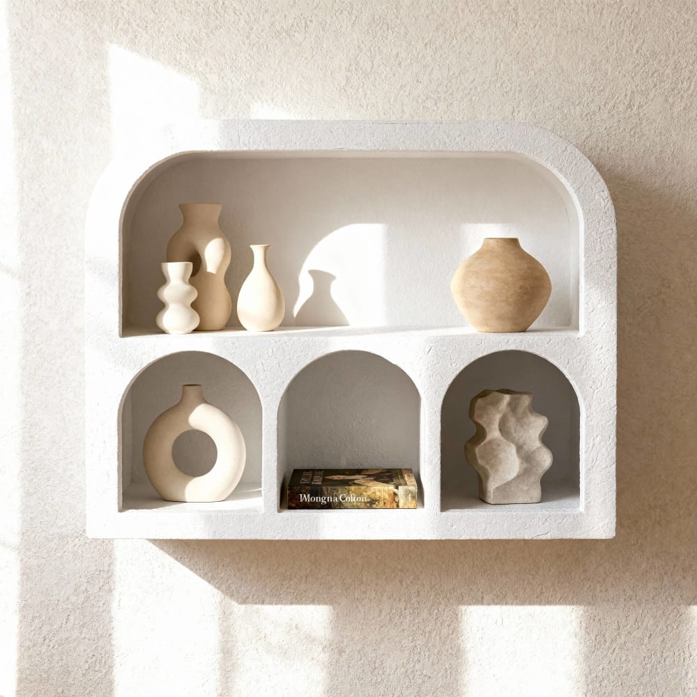 Étagère murale en mdf blanc 30,5x35,5x14