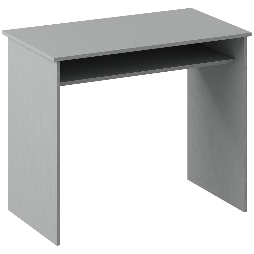 Bureau informatique avec étagère panneaux de particules gris