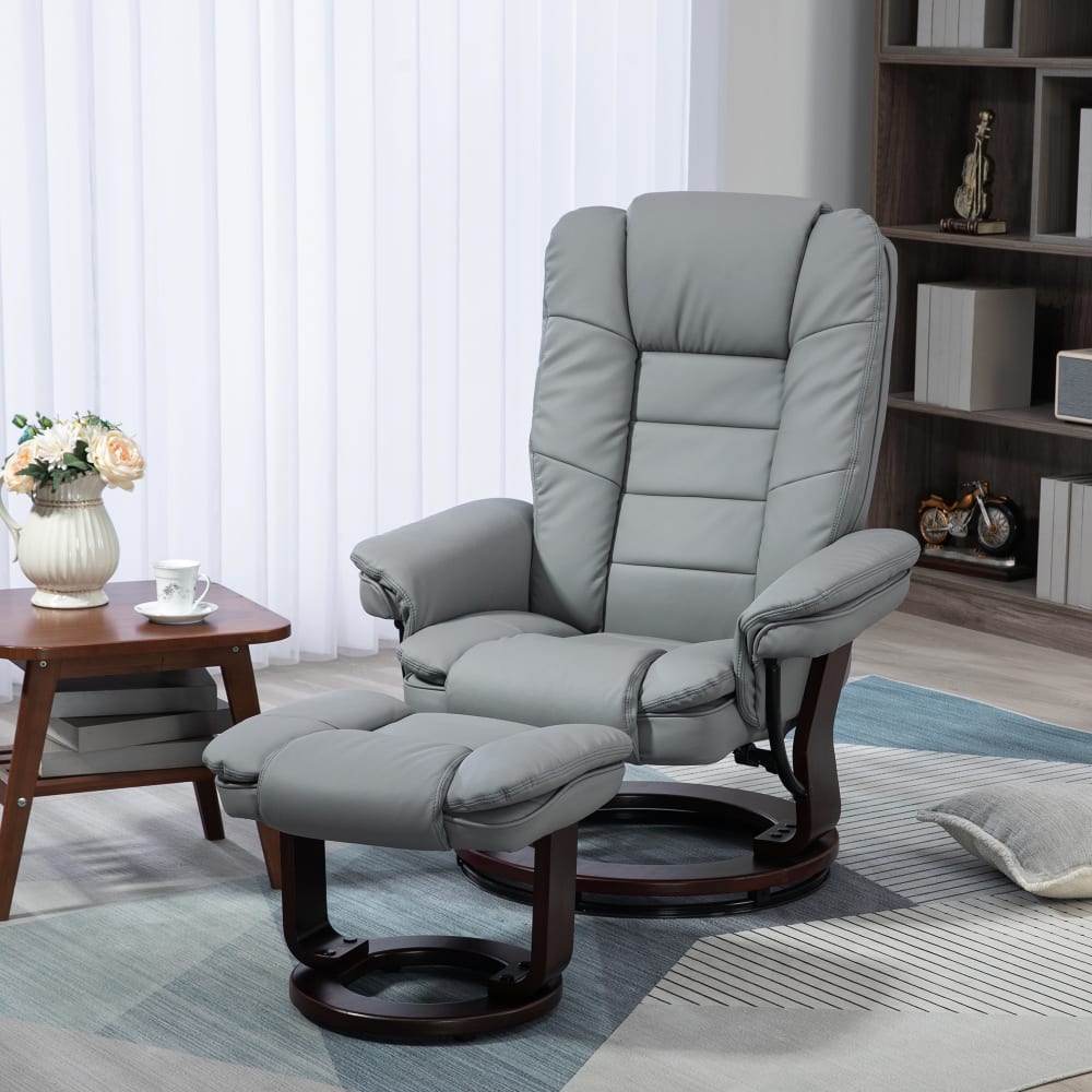 Fauteuil relaxation siège pivotant 360° synthétique gris