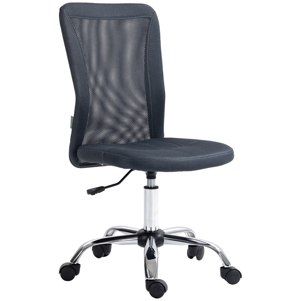 Chaise de bureau hauteur réglable revêtement maille gris foncé