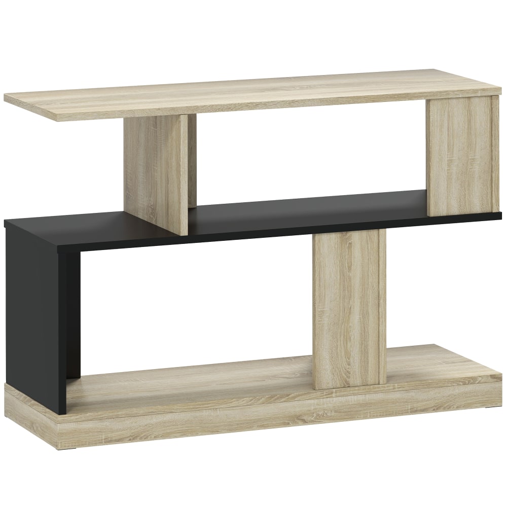 Table d'appoint en forme s 3 niveaux en bois effet bois naturel noir Table d'appoint en forme s 3 niveaux en bois effet bois naturel noir