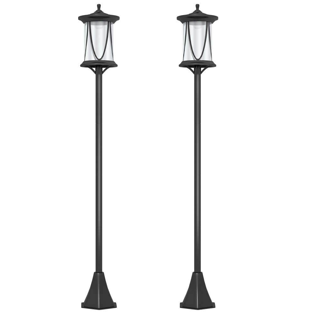 Lot de 2 Lampadaires solaires extérieur allumage automatique led noir