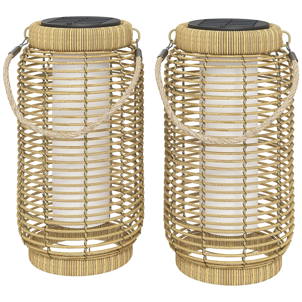 Lot de 2 Lampadaire d'extérieur solaire marche/arrêt automatique sable