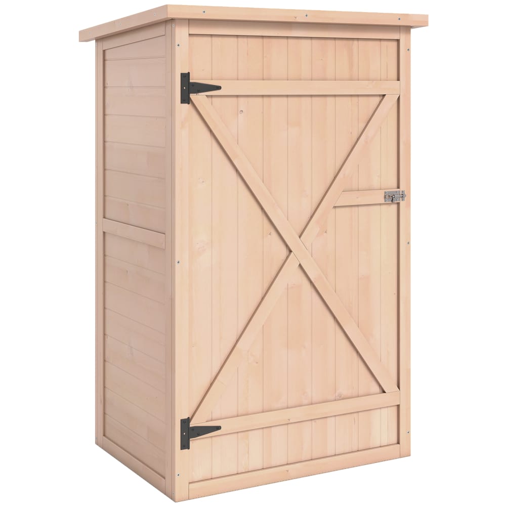 Armoire de jardin porte verrouillable 2 étagères bois sapin