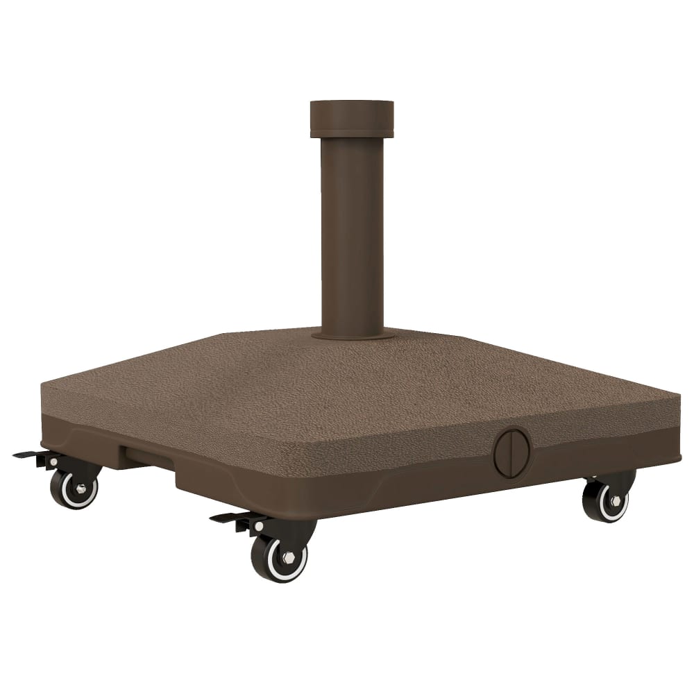 Pied de parasol carré HDPE surface granuleuse marron