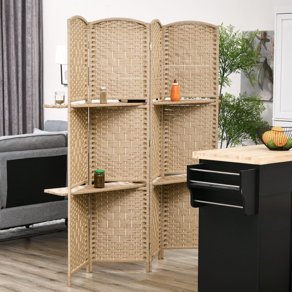 Paravent séparateur pliable bois naturel — vue 4