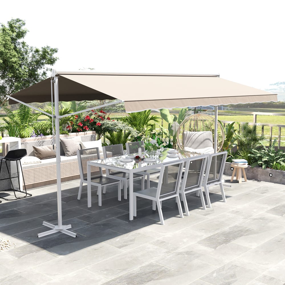 Store double pente 2,95L x 2,94l x 2,50H m acier époxy blanc polyester