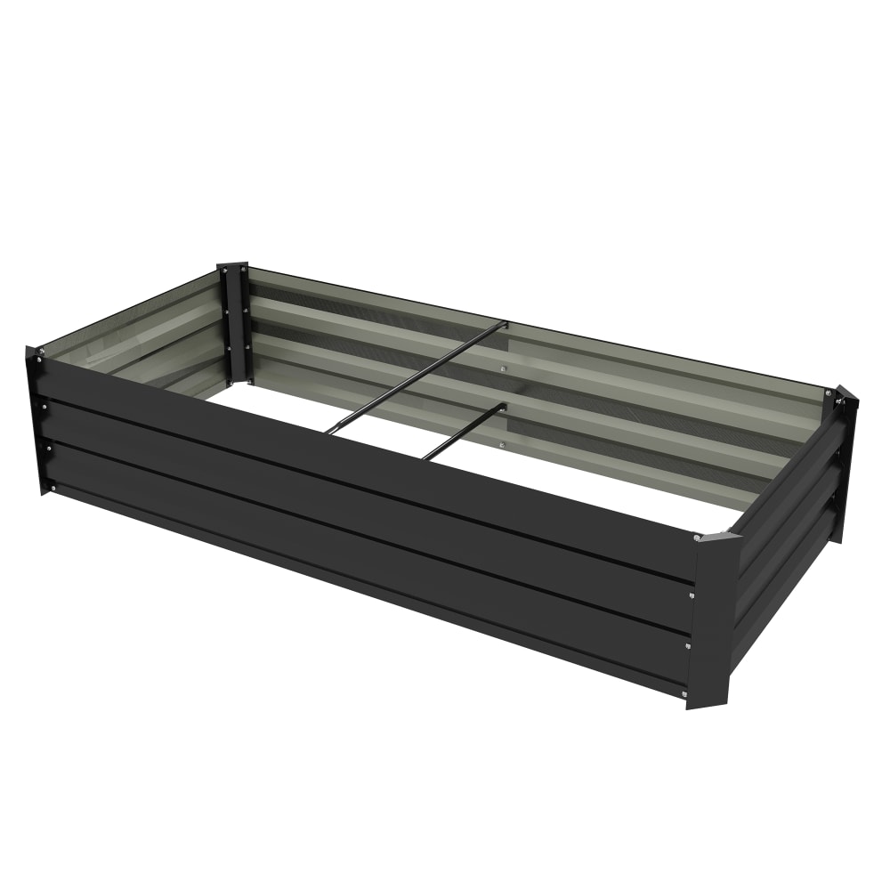 Jardinière rectangulaire bordure de sécurité acier noir