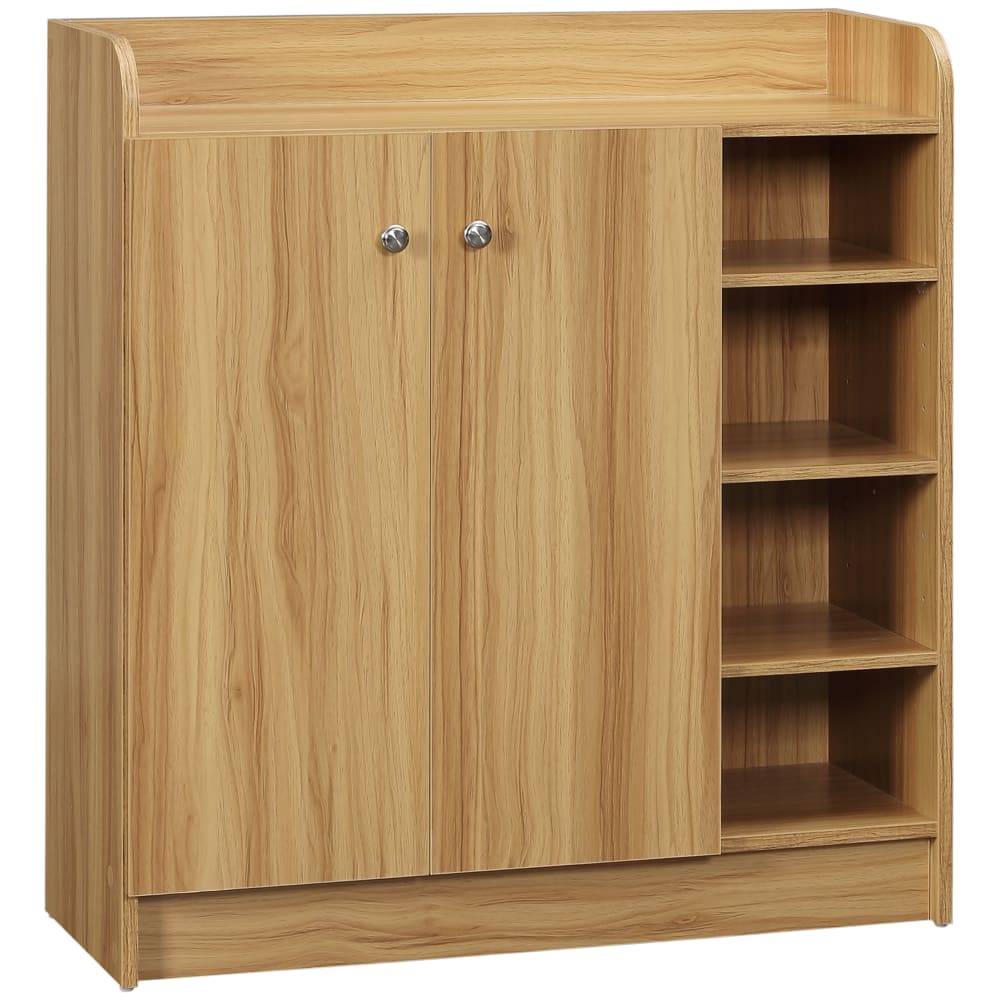 Armoire à chaussures avec placard double porte marron